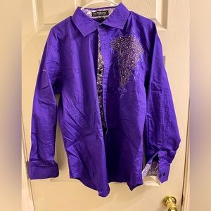 Rhinestone studded button down